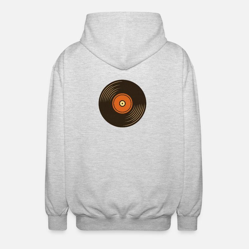 Conception rétro de la platine vinyle - Veste à capuche unisexe - gris clair chiné