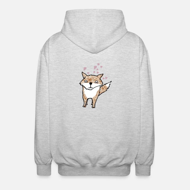 Fuchs - Unisex Kapuzenjacke - Hellgrau meliert