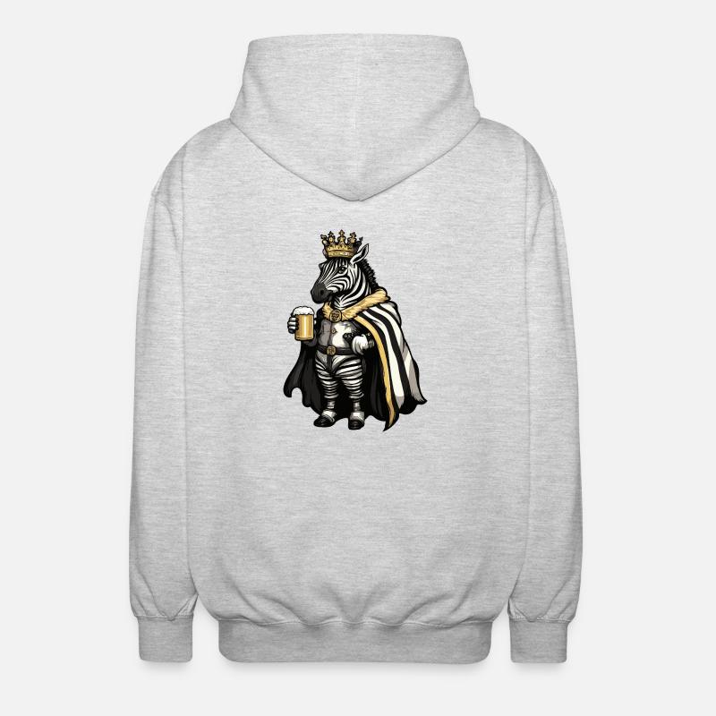 Zebra Bier Lustig - Unisex Kapuzenjacke - Hellgrau meliert