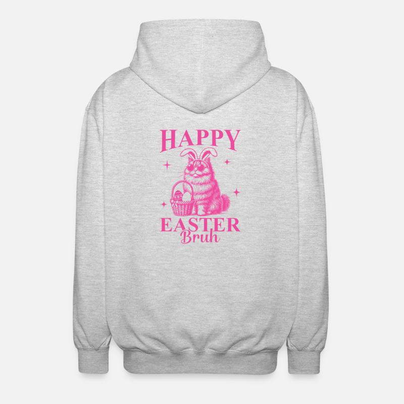 Joyeuses Pâques Bruh - Veste à capuche unisexe - gris clair chiné