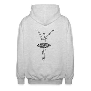 Ballerine - Veste à capuche unisexe - gris clair chiné - Dos - AI Model Male 185 light (185cm)
