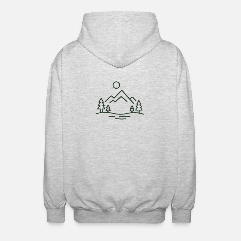 Mountain Landscape Nature - Unisex Hooded Jacket - light heather grey