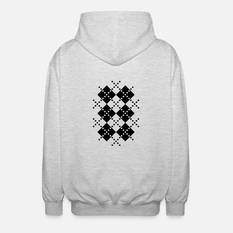 Retro Karos - Unisex Kapuzenjacke - Hellgrau meliert