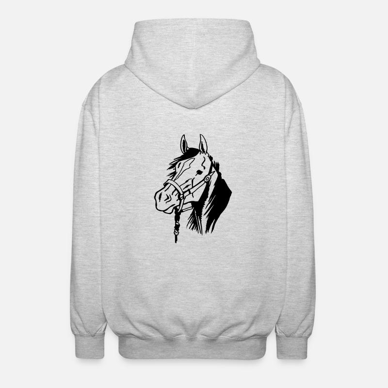 Pferd - Unisex Kapuzenjacke - Hellgrau meliert