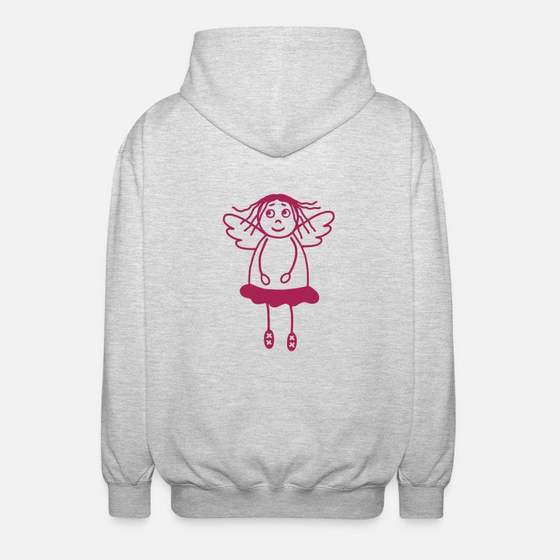 Schutzengel Mädchen - Unisex Kapuzenjacke - Hellgrau meliert