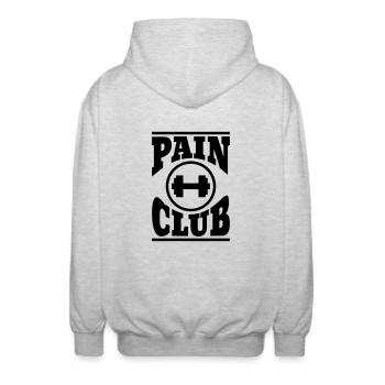 Fitnessstudio - Unisex Kapuzenjacke - Hellgrau meliert - Hinten - AI Model Male 185 light (185cm)