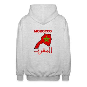Maroc - Veste à capuche unisexe - gris clair chiné - Dos - AI Model Male 185 light (185cm)