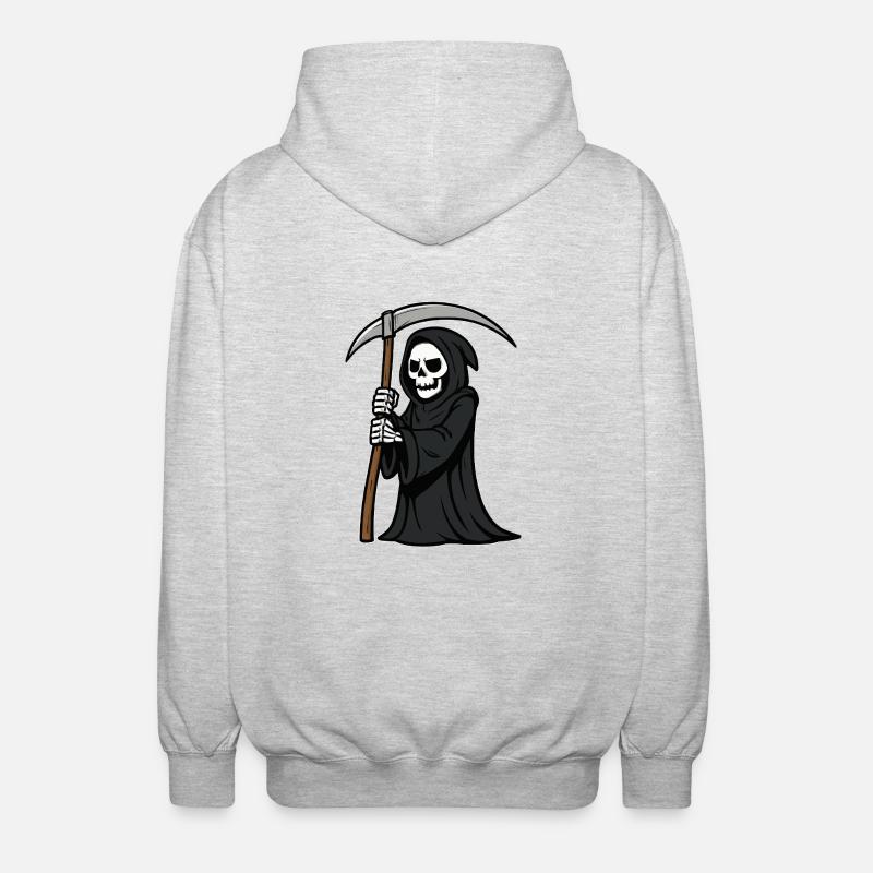 sensenmann comic - Unisex Kapuzenjacke - Hellgrau meliert