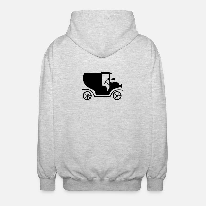 Auto Retro Automobil Oldtimer - Unisex Kapuzenjacke - Hellgrau meliert