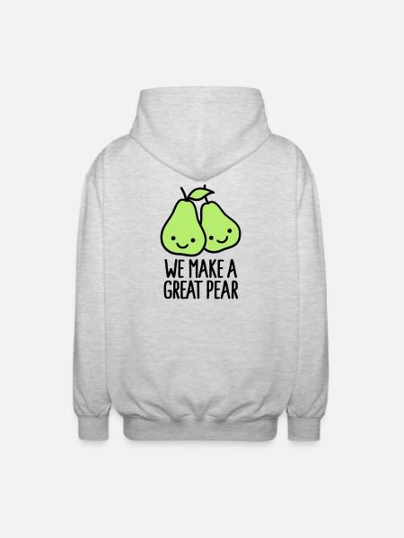 We make a great pear - Veste à capuche unisexe - gris clair chiné