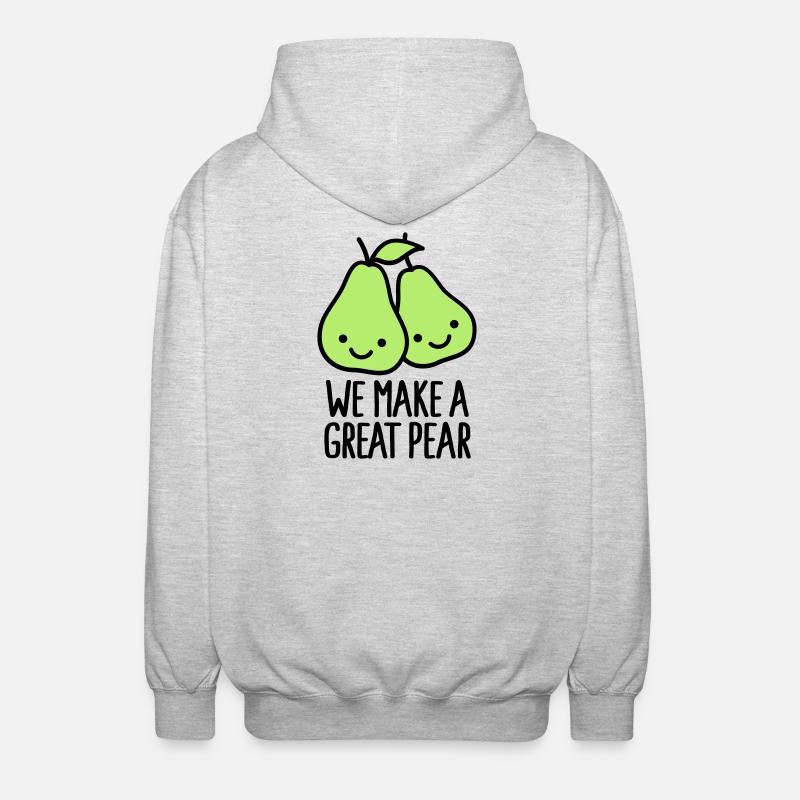 We make a great pear - Unisex Hooded Jacket - light heather grey