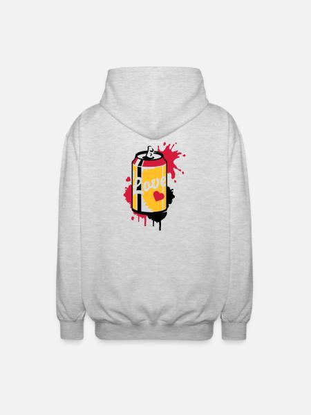 opened soda can in graffiti style - Unisex Hooded Jacket - light heather grey
