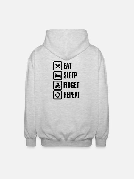 Eat Sleep Fidget Repeat - Fidget Spinner - Veste à capuche unisexe - gris clair chiné