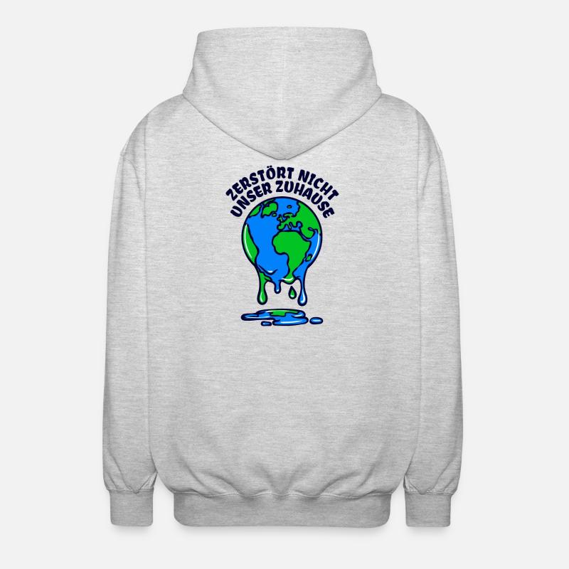 Umwelt Mutter Erde Umweltschutz Statement - Unisex Kapuzenjacke - Hellgrau meliert