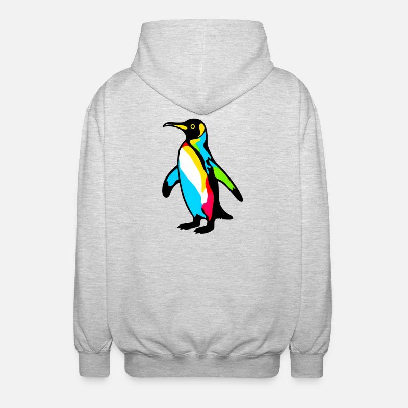 Pingouin - Veste à capuche unisexe - gris clair chiné