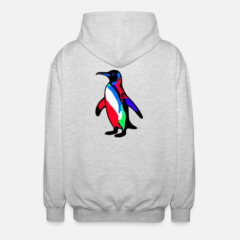 Pingouin - Veste à capuche unisexe - gris clair chiné