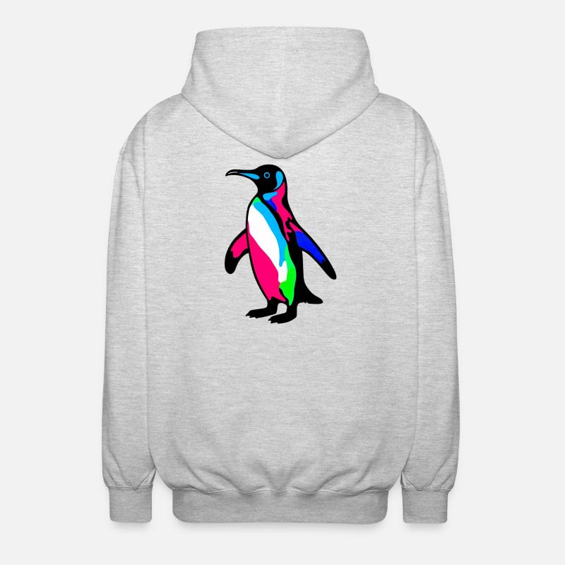 Pingouin - Veste à capuche unisexe - gris clair chiné