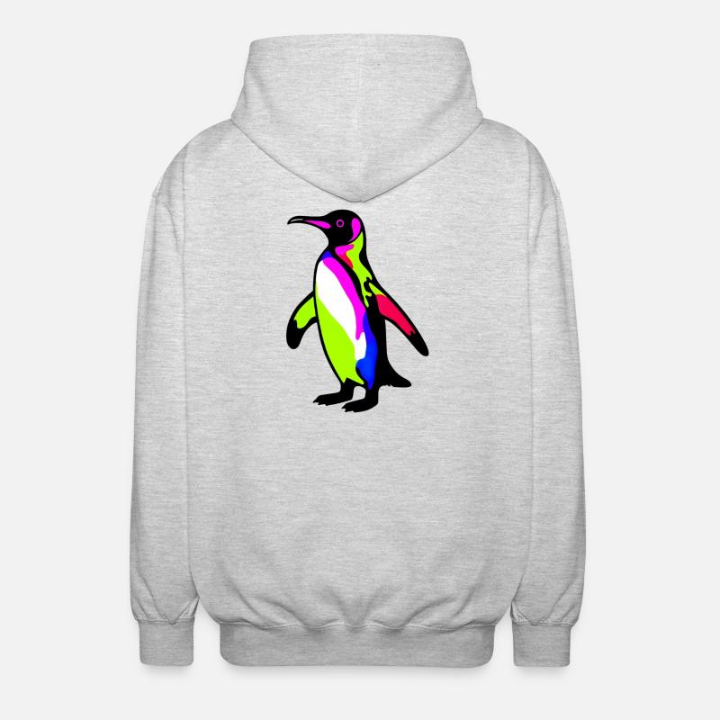 Pingouin - Veste à capuche unisexe - gris clair chiné