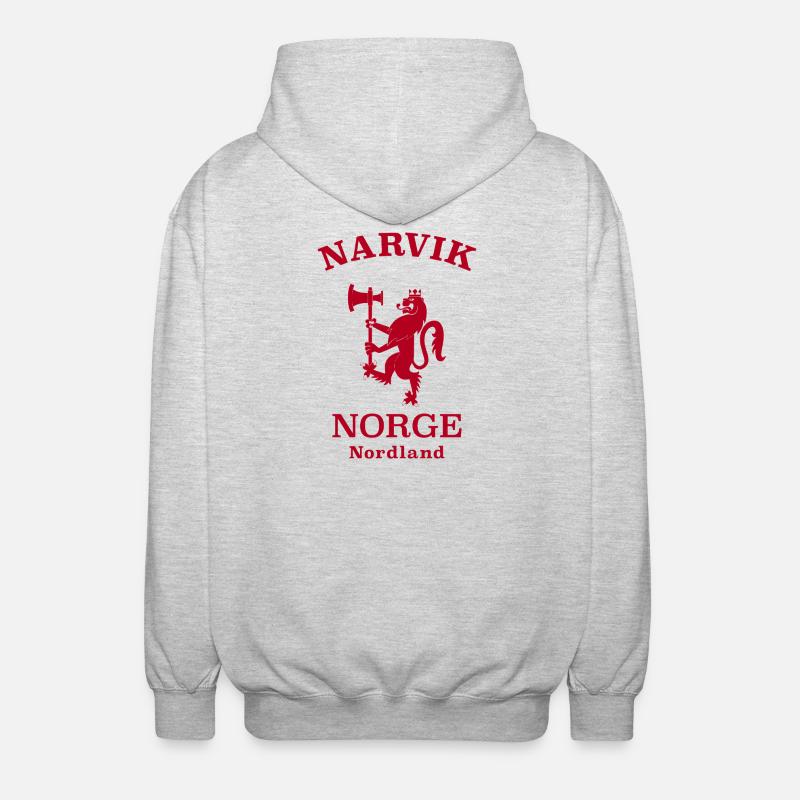 Narvik, Norvège, Norvège - Veste à capuche unisexe - gris clair chiné