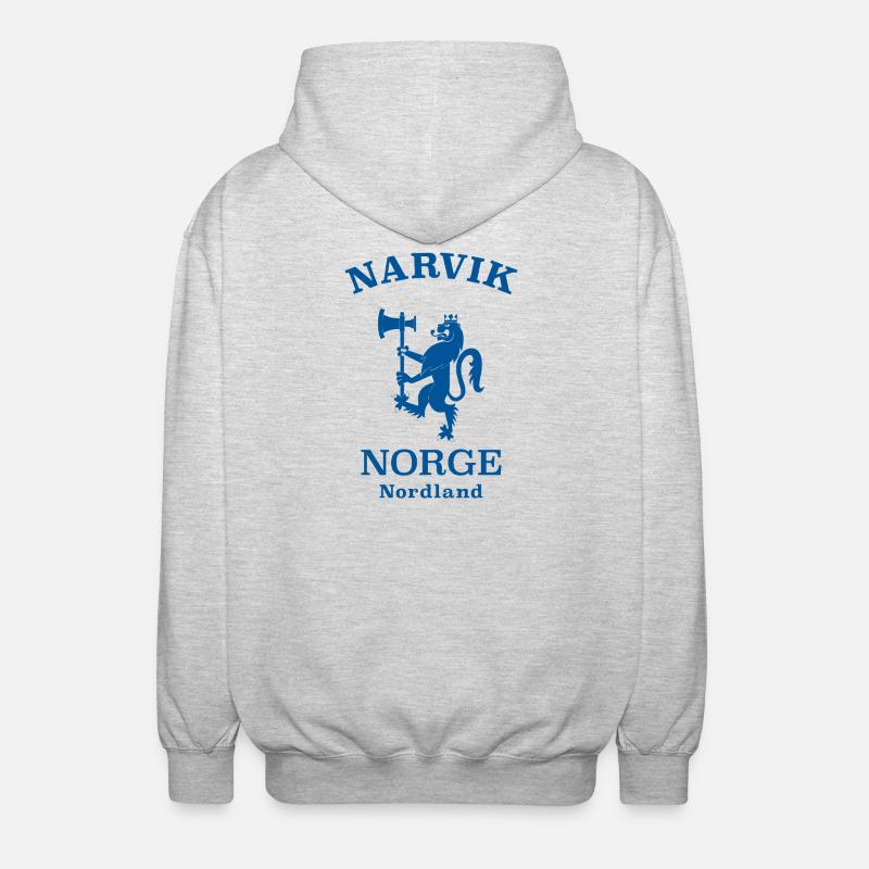 Narvik Norway Norwegen - Unisex Kapuzenjacke - Hellgrau meliert