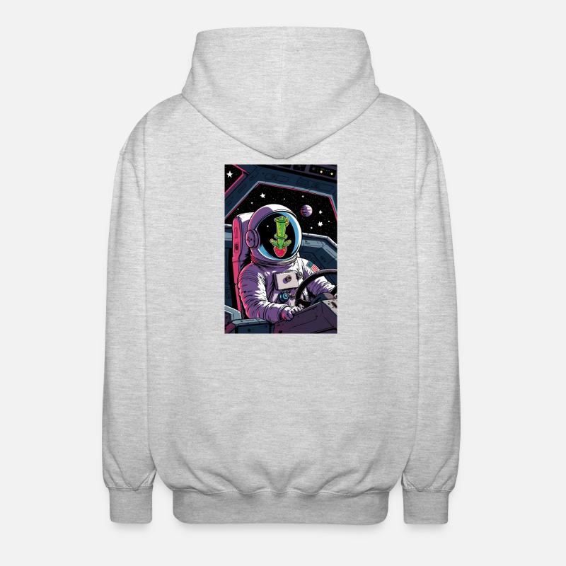 Cactus Alien dans l’espace - Veste à capuche unisexe - gris clair chiné