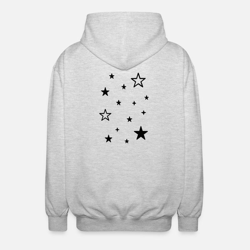 Conception du motif de diffusion d’étoiles - Veste à capuche unisexe - gris clair chiné