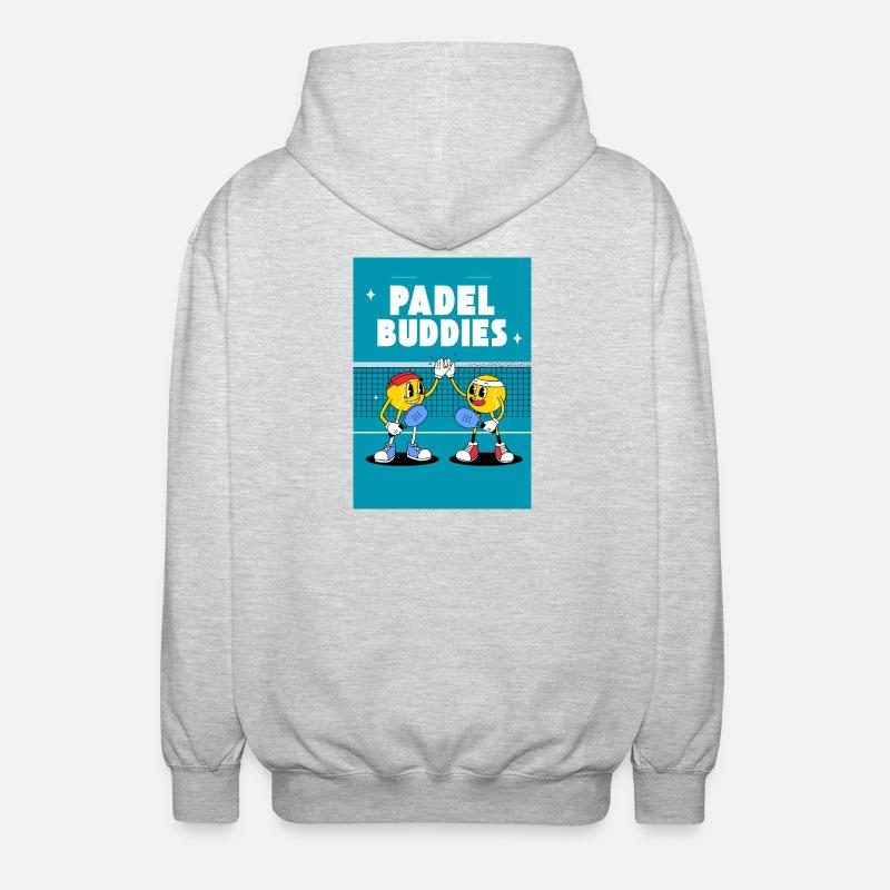 Padel Buddies High Five Duo - Unisex Kapuzenjacke - Hellgrau meliert