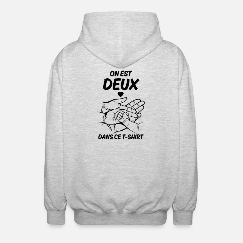 Annonce grossesse on est deux amour - Veste à capuche unisexe - gris clair chiné