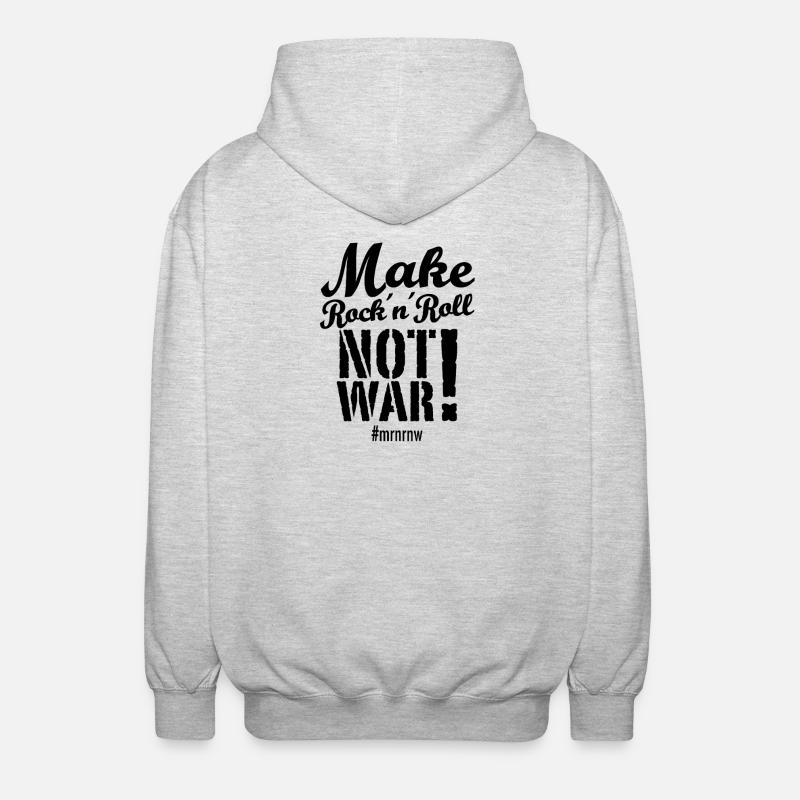 Make Rock´n´Roll Not War 2025-Version - Unisex Kapuzenjacke - Hellgrau meliert