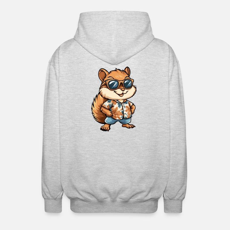 Vacances de bandes dessinées Squirrel - Veste à capuche unisexe - gris clair chiné