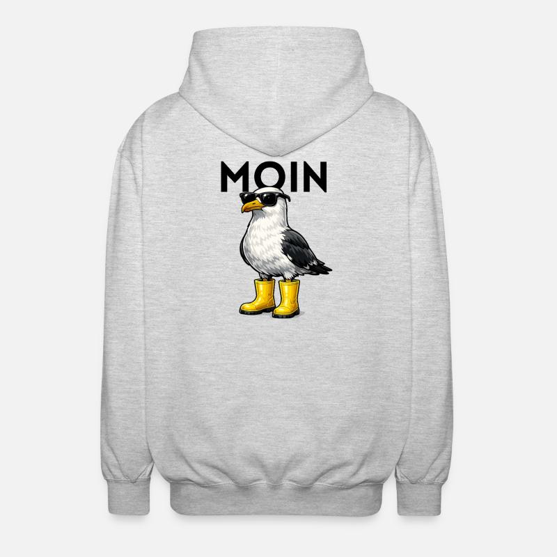 Moin Moewe  - Unisex Kapuzenjacke - Hellgrau meliert