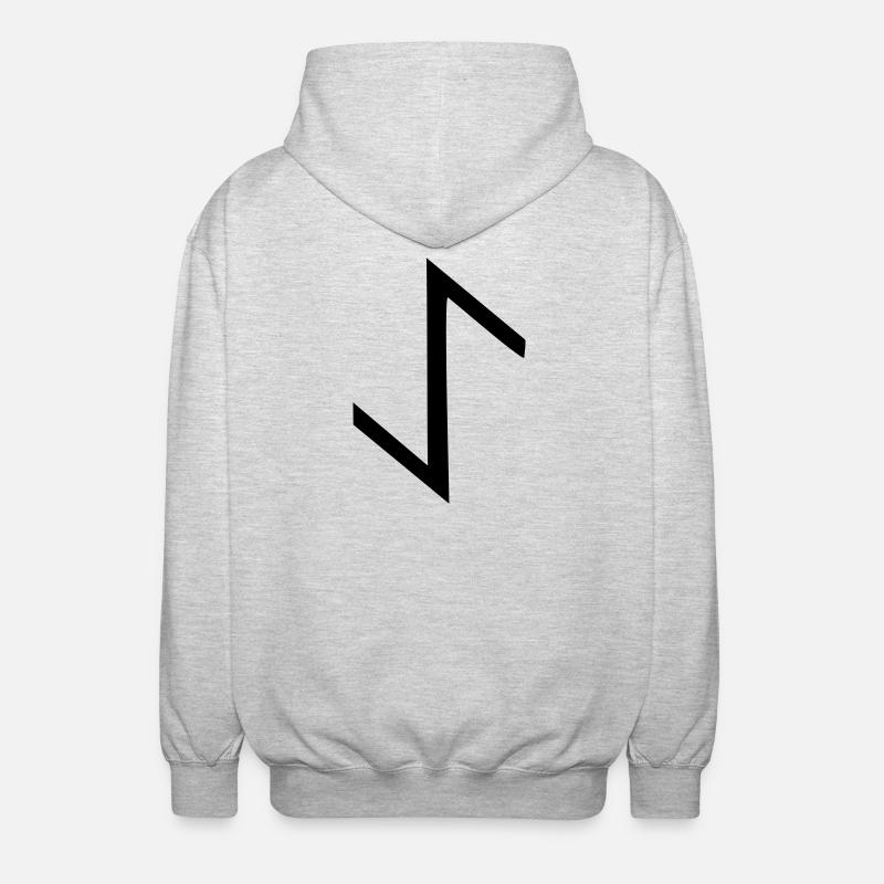 rune eihwaz,eoh - Unisex Kapuzenjacke - Hellgrau meliert