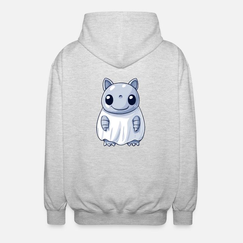 Armadillo Halloween Comic Ghost - Veste à capuche unisexe - gris clair chiné