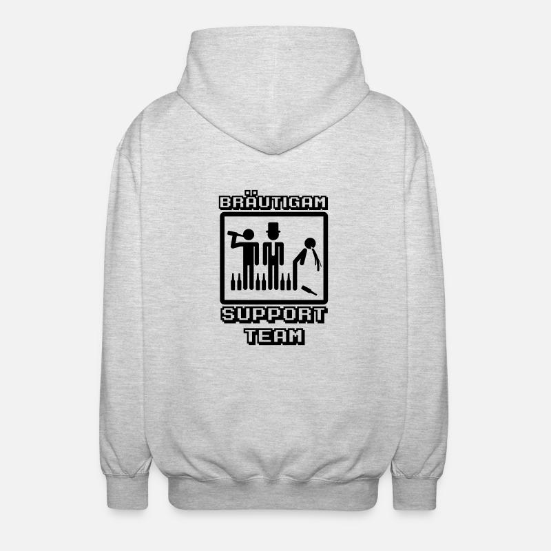 Bräutigam Support Team - Unisex Kapuzenjacke - Hellgrau meliert