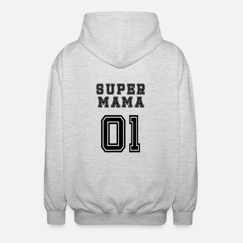 Supermama - Unisex Kapuzenjacke - Hellgrau meliert