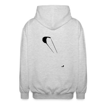 kitesurfing - Veste à capuche unisexe - gris clair chiné - Dos - AI Model Male 185 light (185cm)
