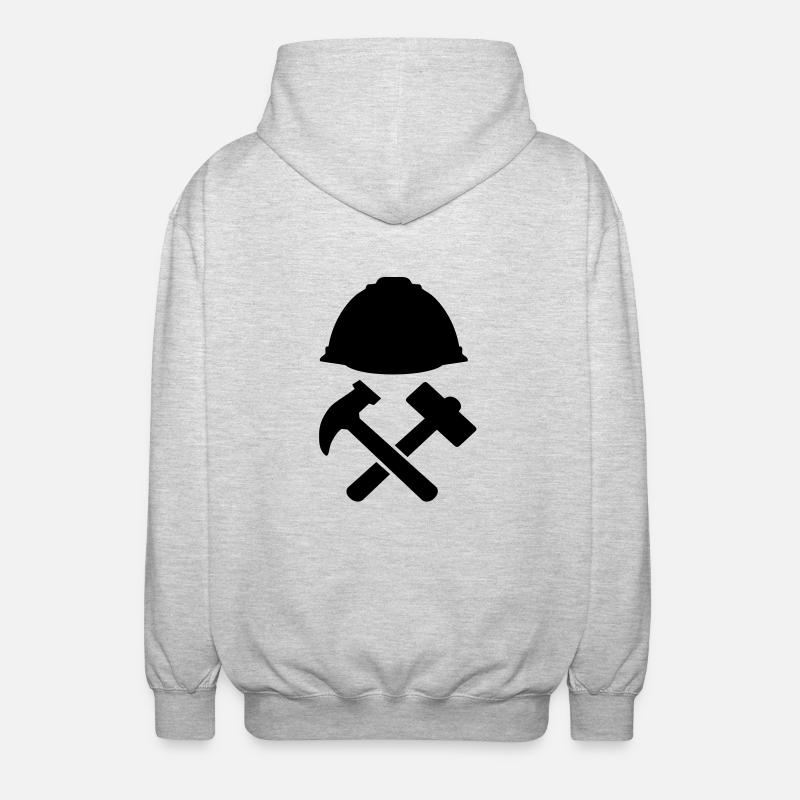 construction worker - Unisex Kapuzenjacke - Hellgrau meliert