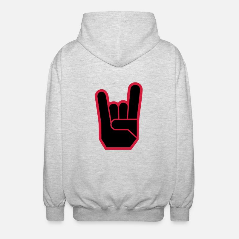 Rock Hand Pommesgabel Devilhand - Veste à capuche unisexe - gris clair chiné