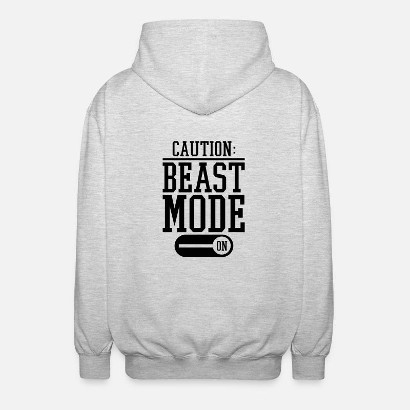 caution_beast_mode_on_f1 - Unisex Kapuzenjacke - Hellgrau meliert