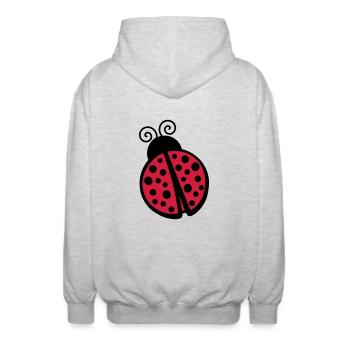 Ladybug - Unisex Hooded Jacket - light heather grey - Back - AI Model Male 185 light (185cm)