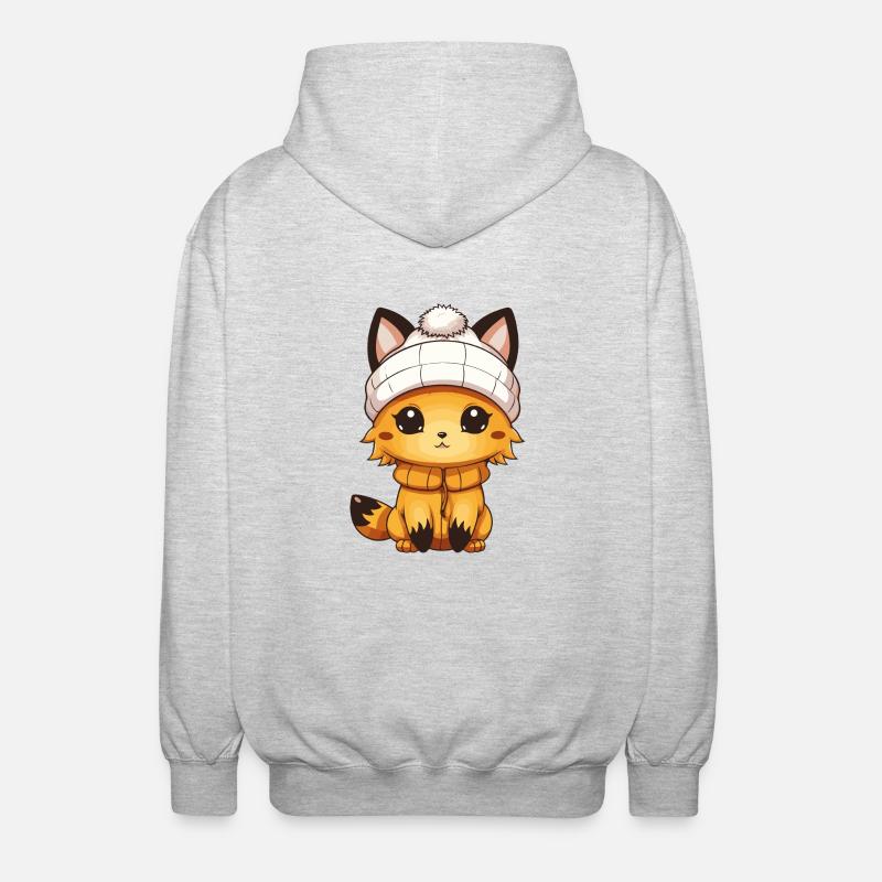 Fuchs Comic - Unisex Kapuzenjacke - Hellgrau meliert