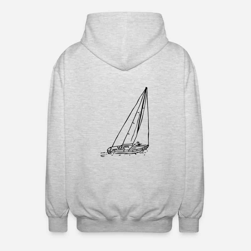 sailboat1 - Veste à capuche unisexe - gris clair chiné