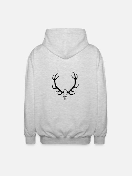 fellforst_geweih - Unisex Kapuzenjacke - Hellgrau meliert