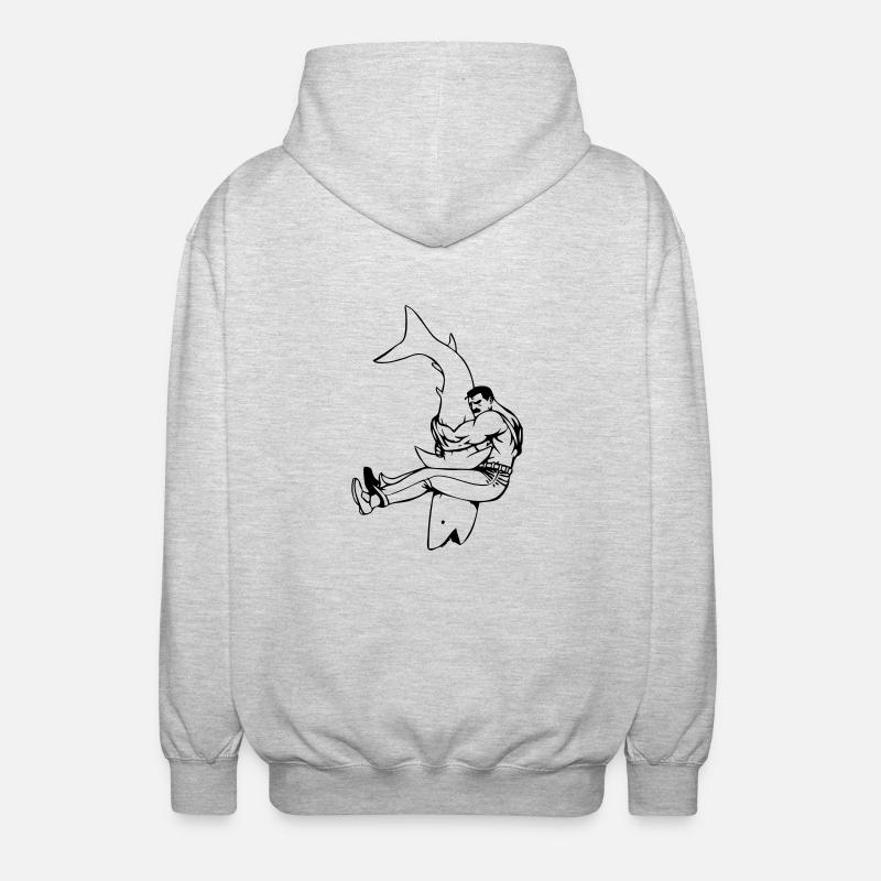 sharkcheck - Unisex Kapuzenjacke - Hellgrau meliert
