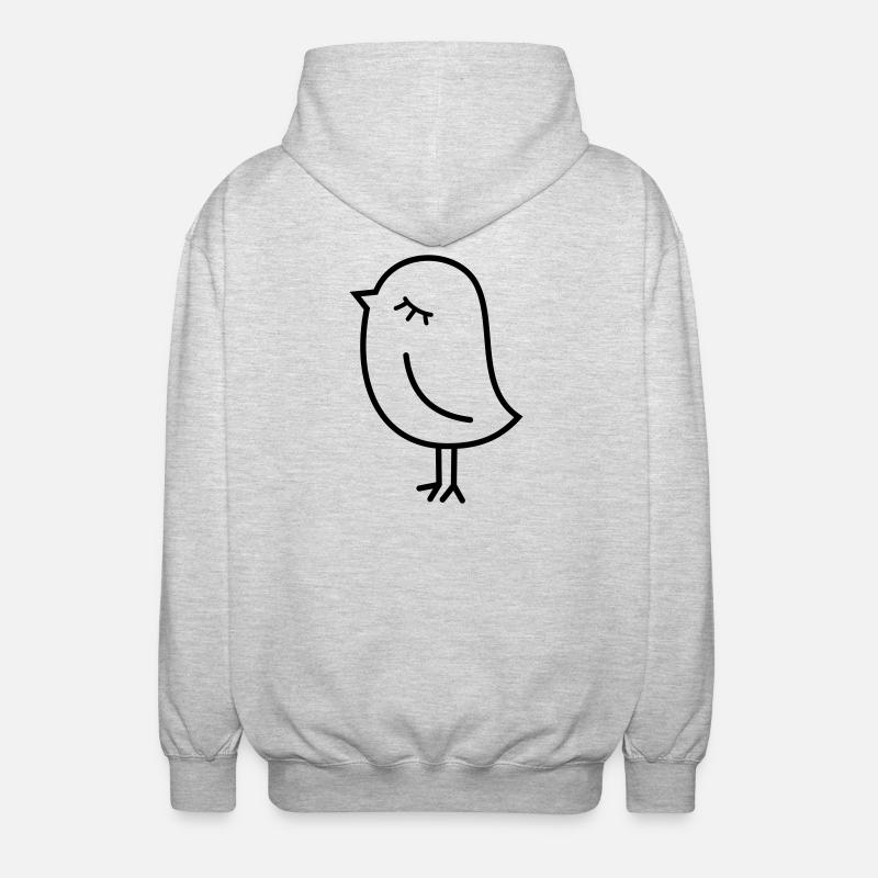 Spatz Vogel – Piepmatz Küken Tweet Vögelchen - Unisex Kapuzenjacke - Hellgrau meliert