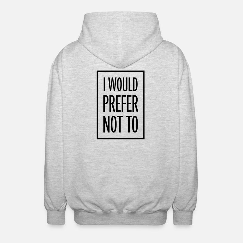 Je préfère ne pas - Veste à capuche unisexe - gris clair chiné