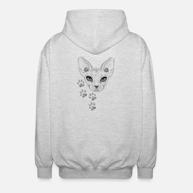 Chat - Veste à capuche unisexe - gris clair chiné