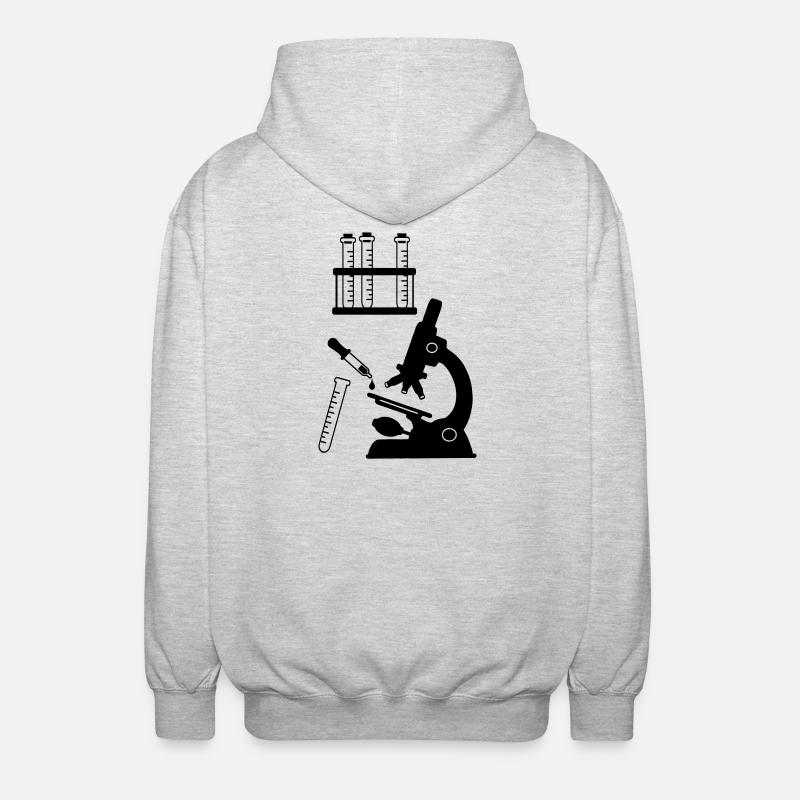 Recherche en laboratoire de microscope - Veste à capuche unisexe - gris clair chiné