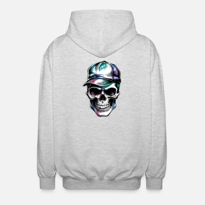 Crâne avec capuchon - Veste à capuche unisexe - gris clair chiné