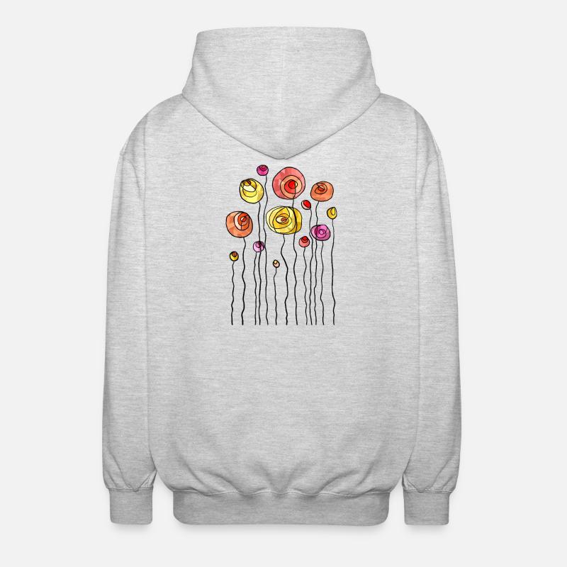 Thème abstrait fleur de printemps - Veste à capuche unisexe - gris clair chiné